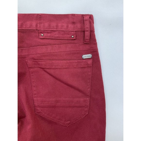 G By Guess Slim Straight Heavy Destroy Jeans In Red Size 32 - Picture 10 of 10